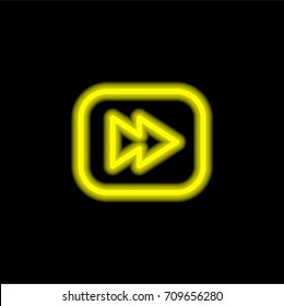 Fast forward yellow glowing neon ui ux icon. Glowing sign logo vector