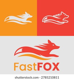 Fast fox logo running with speed