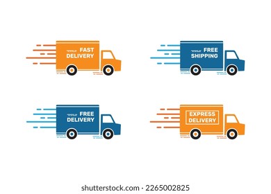 Fast and free delivery illustration design with car