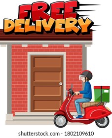 Fast and free delivery logo  illustration