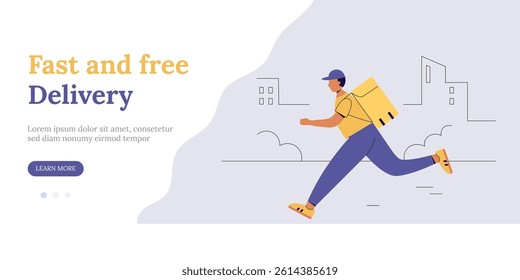Fast and free delivery service landing page
