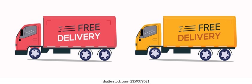 Fast and free delivery service with delivery van or truck in the city