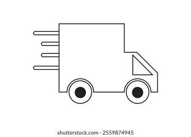 Fast free delivery truck vector icon set. moving cargo shipping service truck sign. courier parcel distribution transport. express shipment delivery logistic truck symbol.