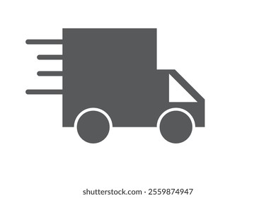 Fast free delivery truck vector icon set. moving cargo shipping service truck sign. courier parcel distribution transport. express shipment delivery logistic truck symbol.