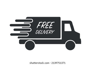 Fast and free shipping delivery truck. Free delivery concept