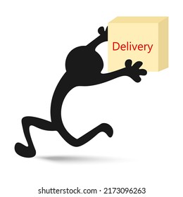 Fast and free shipping. Vector cartoon illustration. Icon, logo, design elements