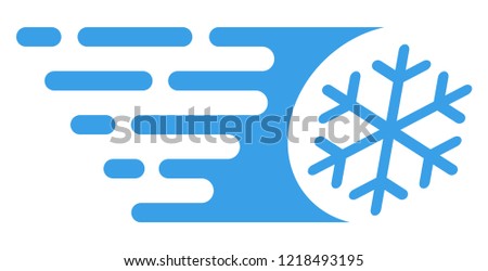 Fast freezing icon with fast speed effect. Vector illustration designed for modern abstract with symbols of speed, rush, progress, energy. Fast freezing movement symbol on a white background.
