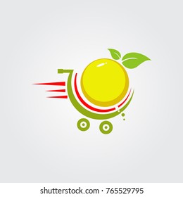 fast fruit logo vector for business