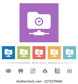 Fast FTP flat white icons in square backgrounds. 6 bonus icons included.