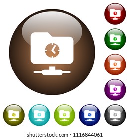 Fast FTP white icons on round color glass buttons