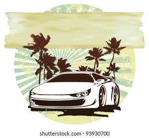 fast and furious sport car with summer background