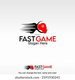 Fast Game Logo Template Design Vector