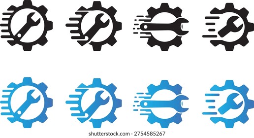 Fast Gear Logo Set – Speed Mechanical Technology Gear Icons - Powered by Shutterstock - Get 15% off with code: PIKWIZARD15