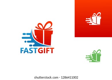 Fast Gift Logo Template Design Vector, Emblem, Design Concept, Creative Symbol, Icon