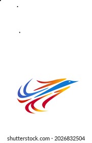 fast gliding bird vector logo