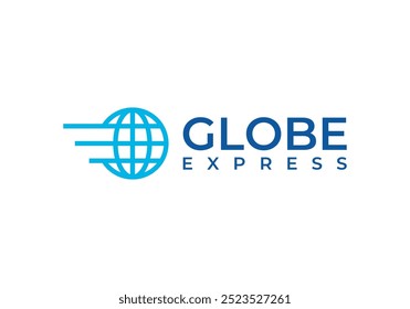 Diseño rápido del logotipo del globo. Bueno para la logística expresa global del negocio	

