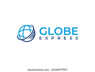 design rápido do logotipo do globo. bom para a logística global express de negócios