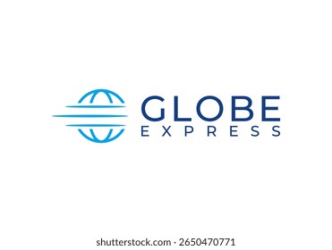 Diseño rápido del logotipo del globo. Bueno para la logística expresa global del negocio