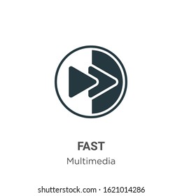 Fast glyph icon vector on white background. Flat vector fast icon symbol sign from modern multimedia collection for mobile concept and web apps design.