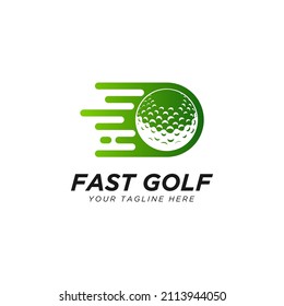 Fast Golf Icon Logo Design Template