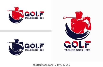 Fast Golf Logo designs, Golf Sport Silhouette Logo Design Template