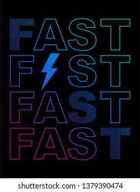 FAST, gradient graphic print t-shirts,activer wear