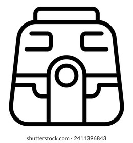 Vector de contorno de icono de la máquina de parrilla rápida. Fryer de aire. Cocinar sano