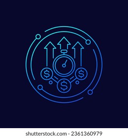 fast growth icon, linear design