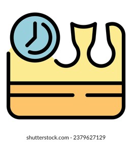 Fast hair epilation icon outline vector. Laser treatment. Body care color flat