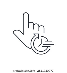 Fast hand. Urgent execution. Vector linear icon isolated on white background.