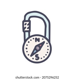 fast hanging compass color vector doodle simple icon