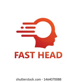 Fast Head Logo Template Design Vector, Emblem, Design Concept, Creative Symbol, Icon