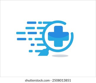 fast health logo designs for medical logistic logo