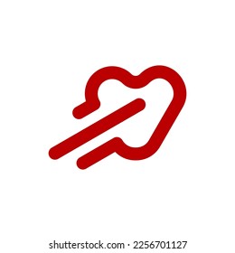 fast heart illustration vector logo