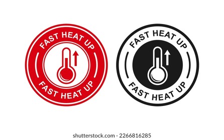 Fast heat up logo badge design. Suitable for product label