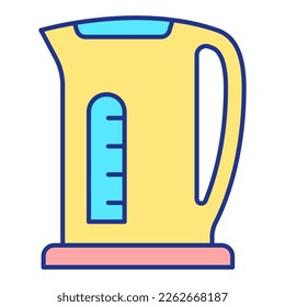 Fast heating electric kettle  - icon, illustration on white background, color style