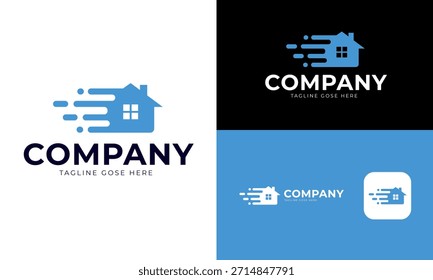 Logotipo de entrega rápida a domicilio – Paquete y servicios de envío Branding