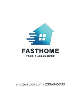 Fast home logo vector icon illustration