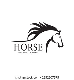 Vector de diseño de logotipo de caballo rápido, diseño creativo, plantilla, ilustración