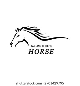 Vector de diseño de logotipo de caballo rápido, diseño creativo, Plantilla, ilustración