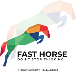 Fast Horse Logo Illustration full color.