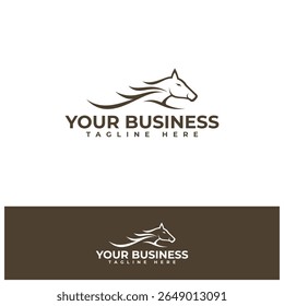 Fast Horse logo simple elegance and clean design template flat style. Vector illustration