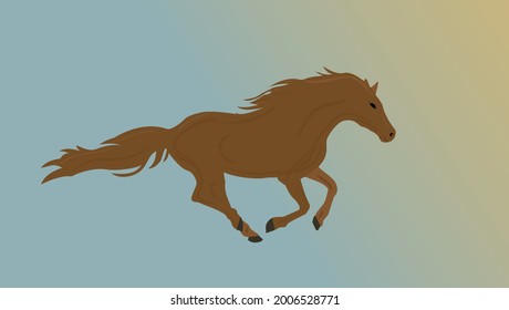 fast horse running art wild