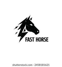 fast horse vector logo. white background