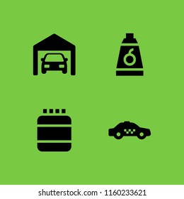 fast icon. 4 fast set with car and food and restaurant vector icons for web and mobile app