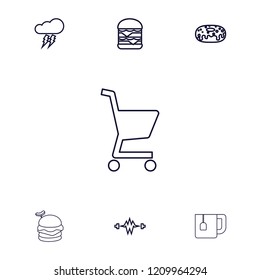 Fast icon. collection of 7 fast outline icons such as donut, double burger, electricity, thunderstorm, burger with sausage. editable fast icons for web and mobile.
