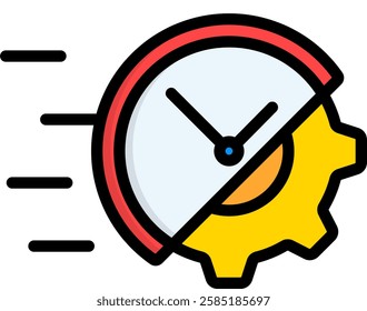 Fast Icon Lineal Color Vector Illustration