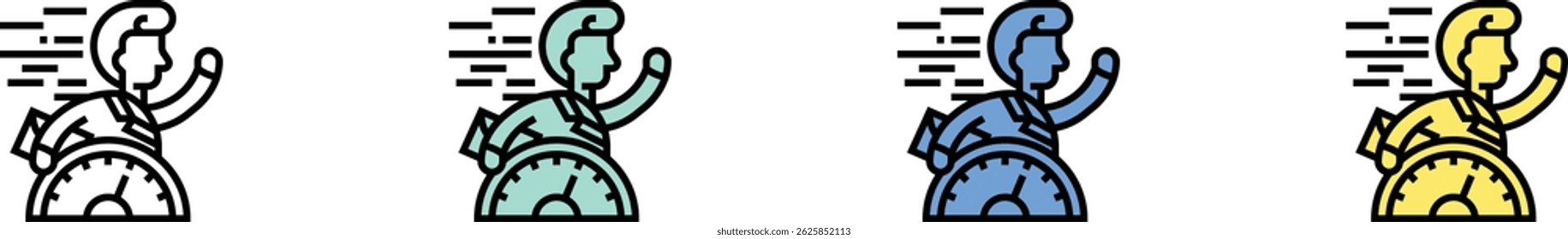 fast icon. Outline, Green, Blue and Yellow Style Design Isolated On White Background