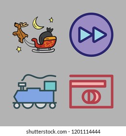 fast icon set. vector set about diners club, sled, fast forward and train icons set.