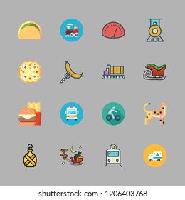 fast icon set. vector set about fast food, canteen, taco and ambulance icons set.